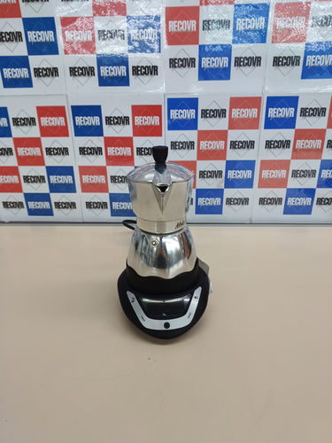 Cafetera Bialetti Eléctrico Moka Temporizador, Capacidad por 6 tazas, 365W, Plata / Negro